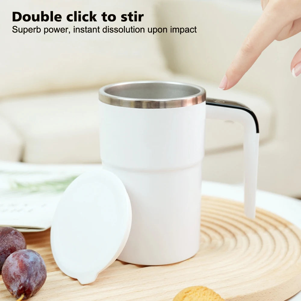 Automatic Stirring Cup Portable Magnetic Rotating Mug Coffee Electric Stirring Stainless Steel Mixer Rotating Self Stirring Mugs