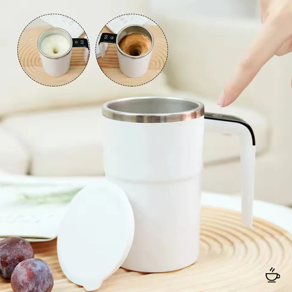 Automatic Stirring Cup Portable Magnetic Rotating Mug Coffee Electric Stirring Stainless Steel Mixer Rotating Self Stirring Mugs