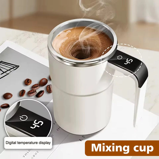 Automatic Stirring Cup Portable Magnetic Rotating Mug Coffee Electric Stirring Stainless Steel Mixer Rotating Self Stirring Mugs