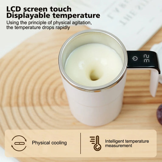 Automatic Stirring Cup Portable Magnetic Rotating Mug Coffee Electric Stirring Stainless Steel Mixer Rotating Self Stirring Mugs